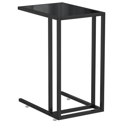 Sivupöytä läppärille musta 50x35x65 cm karkaistu lasi