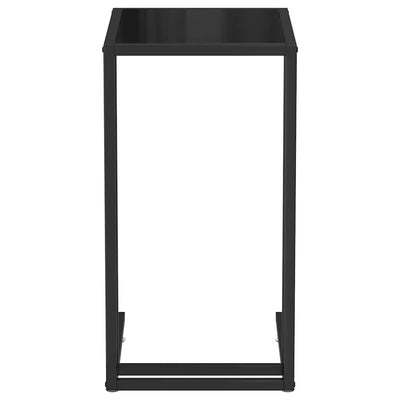 Musta sivupöytä läppärille Kiarra 50x35x65cm (karkaistu lasi)