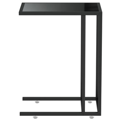 Sivupöytä läppärille musta 50x35x65 cm karkaistu lasi