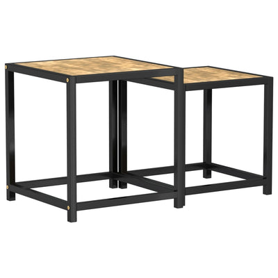 Teepöydät 2 kpl MDF musta ja keltainen