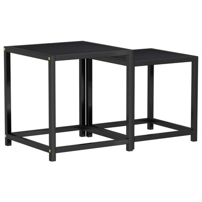 Teepöydät 2 kpl MDF musta