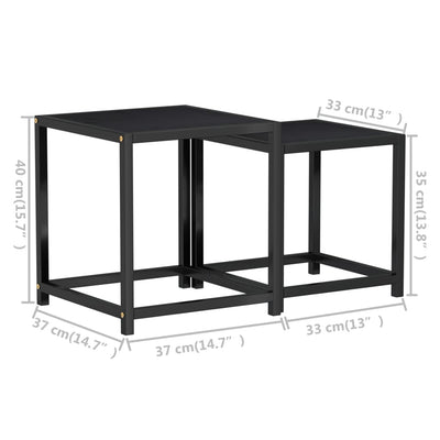 Teepöydät 2 kpl MDF musta