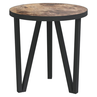 Teepöytä musta ja keltainen Ø35 cm MDF