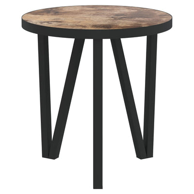 Teepöytä musta ja keltainen Ø35 cm MDF