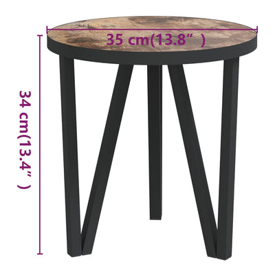 Teepöytä musta ja keltainen Ø35 cm MDF