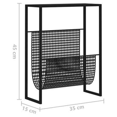Lehtiteline musta 35x15x45 cm teräs