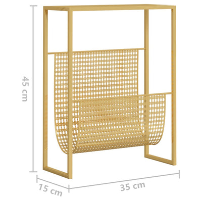 Lehtiteline kulta 35x15x45 cm teräs