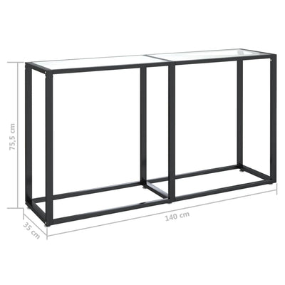 Konsolipöytä läpinäkyvä 140x35x75,5 cm karkaistu lasi