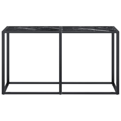Konsolipöytä musta marmori 140x35x75,5 cm karkaistu lasi