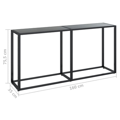 Konsolipöytä musta 160x35x75,5 cm karkaistu lasi