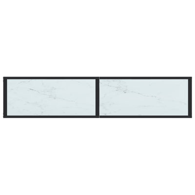 Konsolipöytä valkoinen marmori 160x35x75,5 cm karkaistu lasi