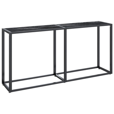 Konsolipöytä musta marmori 160x35x75,5 cm karkaistu lasi