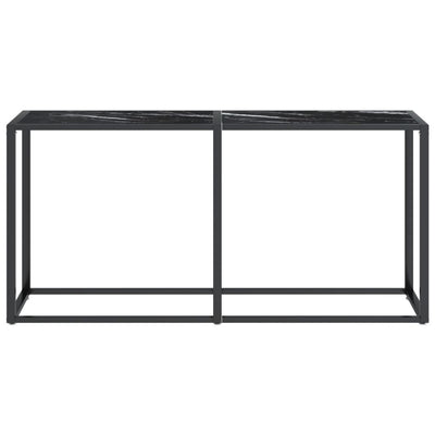 Konsolipöytä musta marmori 160x35x75,5 cm karkaistu lasi