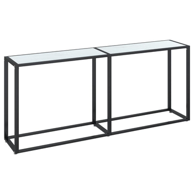 Konsolipöytä valkoinen marmori 180x35x75,5 cm karkaistu lasi