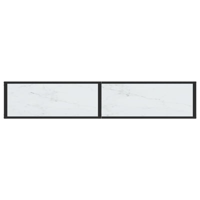 Konsolipöytä valkoinen marmori 180x35x75,5 cm karkaistu lasi