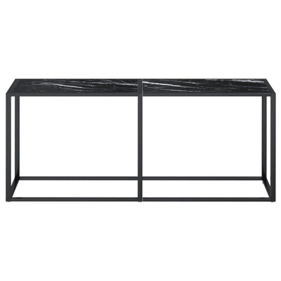 Musta marmori konsolipöytä Ivelarie 180x35x75,5cm (karkaistu lasi)