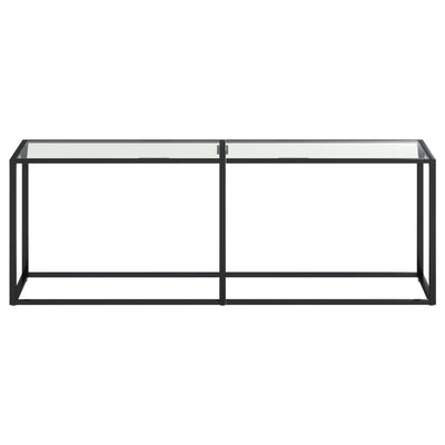 Konsolipöytä läpinäkyvä 220x35x75,5 cm karkaistu lasi