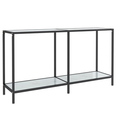Konsolipöytä valkoinen 140x35x75,5 cm karkaistu lasi