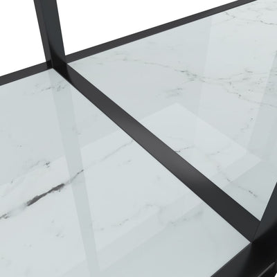 Konsolipöytä valkoinen 140x35x75,5 cm karkaistu lasi