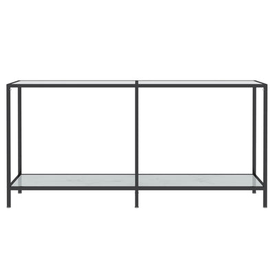 Konsolipöytä valkoinen 160x35x75,5 cm karkaistu lasi