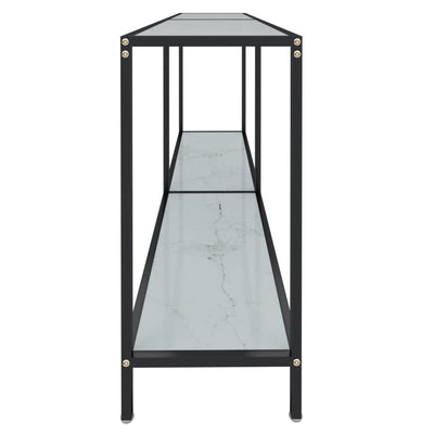 Valkoinen konsolipöytä Jaylin 160x35x75,5cm (karkaistu lasi)