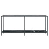 Musta konsolipöytä Jaylin 180x35x75,5cm (karkaistu lasi)