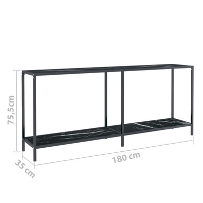 Konsolipöytä musta 180x35x75,5 cm karkaistu lasi