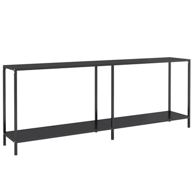 Konsolipöytä musta 200x35x75,5 cm karkaistu lasi