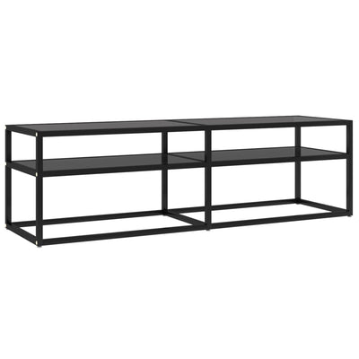 TV-taso musta 140x40x40,5 cm karkaistu lasi
