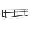 TV-taso musta 160x40x40,5 cm karkaistu lasi