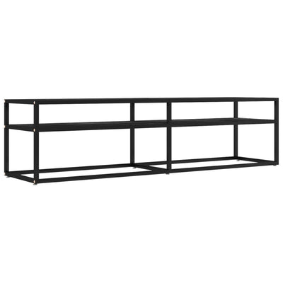 TV-taso musta marmori 160x40x40,5 cm karkaistu lasi