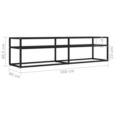 TV-taso musta marmori 160x40x40,5 cm karkaistu lasi