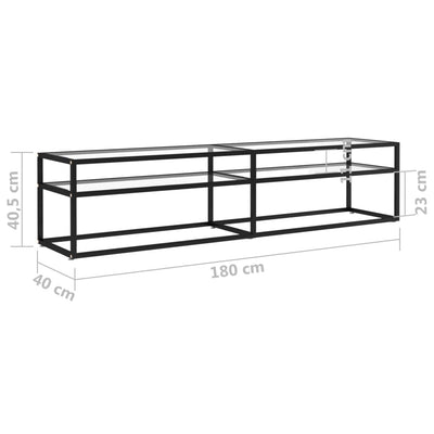 TV-taso läpikuultava 180x40x40,5 cm karkaistu lasi