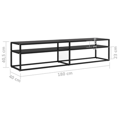 TV-taso musta 180x40x40,5 cm karkaistu lasi