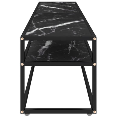 TV-taso musta marmori 180x40x40,5 cm karkaistu lasi
