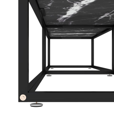 TV-taso musta marmori 180x40x40,5 cm karkaistu lasi