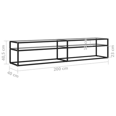 TV-taso läpikuultava 200x40x40,5 cm karkaistu lasi