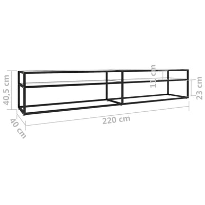TV-taso läpikuultava 220x40x40,5 cm karkaistu lasi