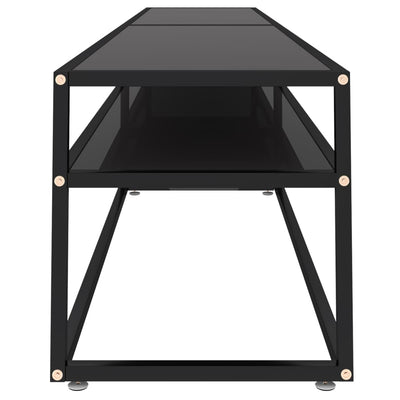 TV-taso musta 220x40x40,5 cm karkaistu lasi