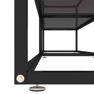 TV-taso musta 220x40x40,5 cm karkaistu lasi