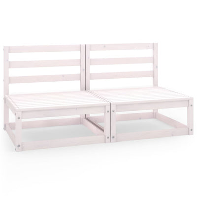 2-istuttava Puutarhasohva valkoinen täysi mänty