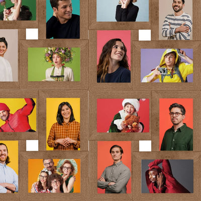 Kollaasi valokuvakehys 24x(13x18 cm) kuville vaaleanruskea MDF