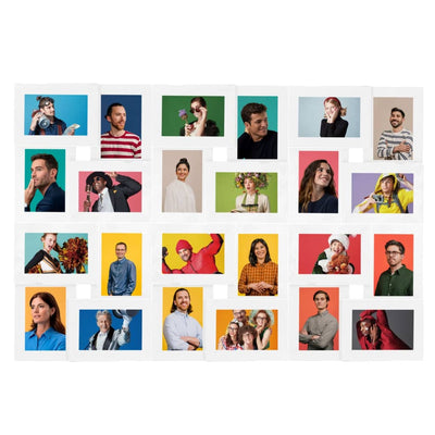 Valkoinen kollaasi valokuvakehys Ruvila 24x(10x15cm) (mdf)