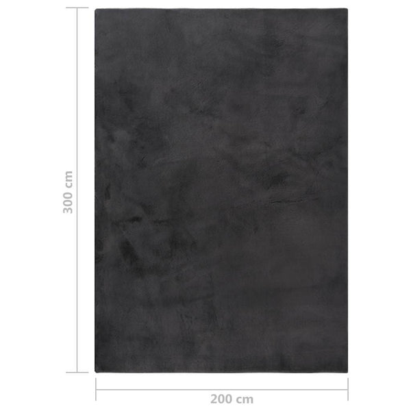 Matto jäniksen tekoturkis 200x300 cm antrasiitti