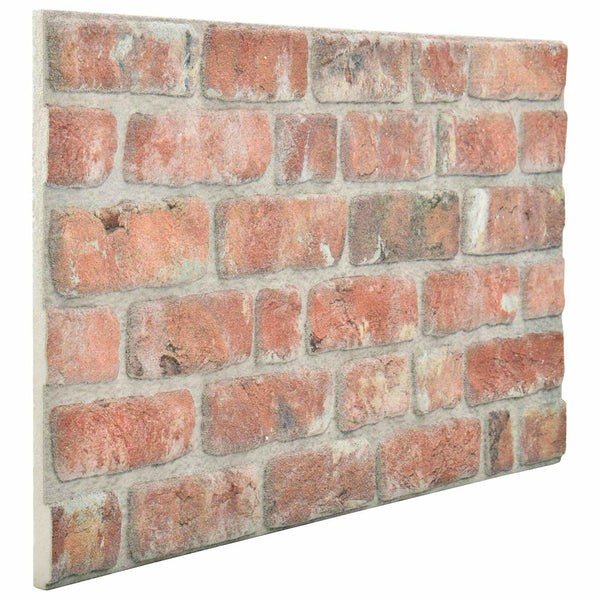 Seinäpaneelit 10 kpl 100 x 50 cm Punainen EPS vaahtomuovi