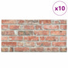 Seinäpaneelit 10 kpl 100 x 50 cm Punainen EPS vaahtomuovi