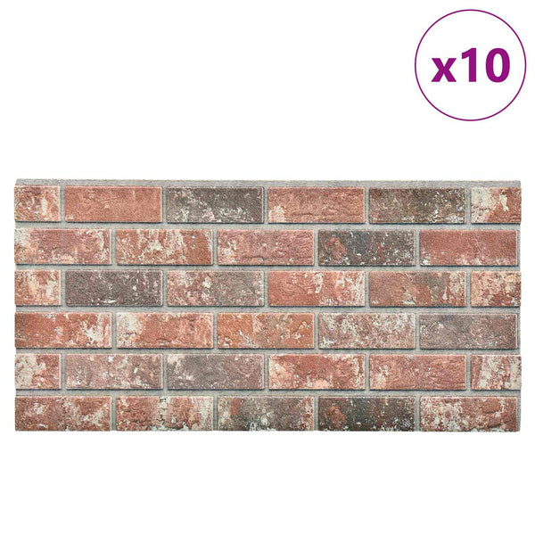 Seinäpaneelit 10 kpl 100 x 50 cm Tumma Ruskea ja Harmaa
