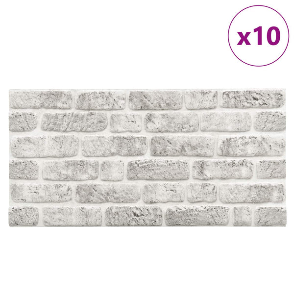 Seinäpaneelit 10 kpl 100 x 50 cm Vaaleanharmaa EPS vaahtomuovi