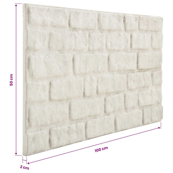 Seinäpaneelit 10 kpl 100 x 50 cm valkoinen EPS vaahtomuovi