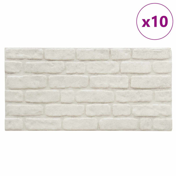 Seinäpaneelit 10 kpl 100 x 50 cm valkoinen EPS vaahtomuovi